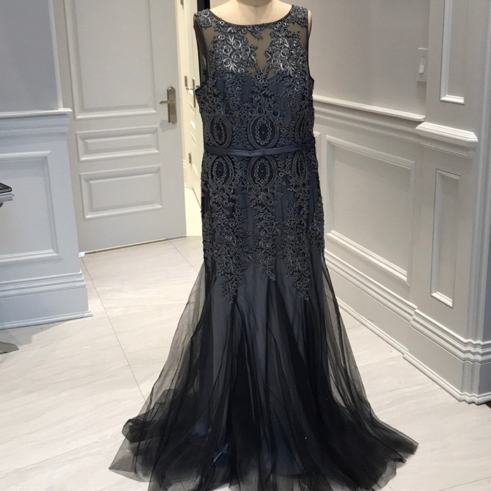 NWOT embroidered gown